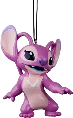 Kurt S. Adler kunststof kerstbal Disney Angel 8cm roze - afbeelding 1