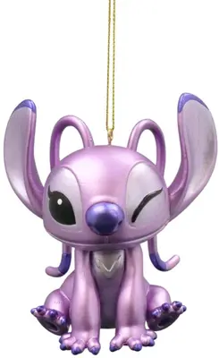 Kurt S. Adler kunststof kerstbal Disney Angel 9cm paars - afbeelding 1