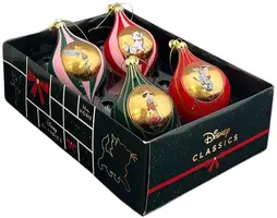 Kurt S. Adler kunststof kerstbal disney classics 11cm multi 4 stuks - afbeelding 1