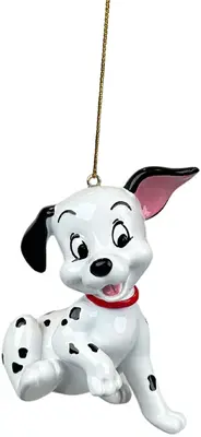 Kurt S. Adler kunststof kerstbal Disney Dalmatiër 10cm zwart, wit - afbeelding 1
