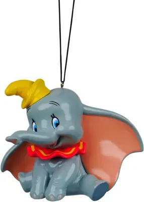 Kurt S. Adler kunststof kerstbal Disney Dombo 8cm grijs - afbeelding 1