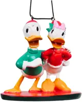 Kurt S. Adler kunststof kerstbal Disney Donald Duck en Katrien Duck 8cm multi - afbeelding 2