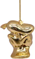 Kurt S. Adler kunststof kerstbal Disney Donald Duck hoofd 6cm goud - afbeelding 1