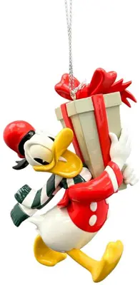 Kurt S. Adler kunststof kerstbal Disney Donald Duck vintage 10cm multi - afbeelding 1