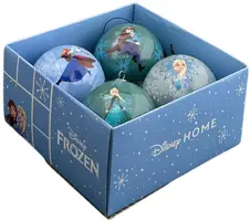Kurt S. Adler kunststof kerstbal disney frozen 7.5cm multi 4 stuks - afbeelding 1