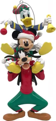 Kurt S. Adler kunststof kerstbal Disney Goofy, Donald Duck & Mickey Mouse 10cm multi - afbeelding 1