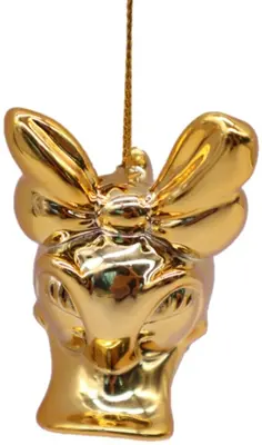 Kurt S. Adler kunststof kerstbal Disney Katrien Duck hoofd 6cm rood, wit - afbeelding 1