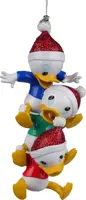 Kurt S. Adler kunststof kerstbal Disney Kwik, Kwek en Kwak Duck 12cm multi - afbeelding 1