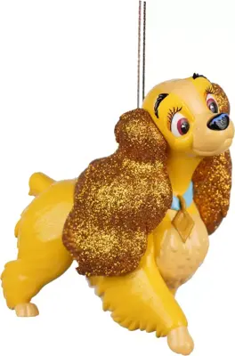 Kurt S. Adler kunststof kerstbal Disney Lady 8cm bruin - afbeelding 1