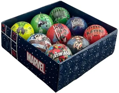 Kurt S. Adler kunststof kerstbal disney marvel avengers 7.5cm multi 9 stuks - afbeelding 1