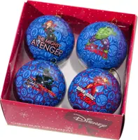 Kurt S. Adler kunststof kerstbal disney marvel avengers 7.5cm multi 4 stuks - afbeelding 1