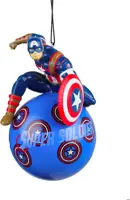 Kurt S. Adler kunststof kerstbal Disney Marvel Captain America 12cm blauw - afbeelding 1