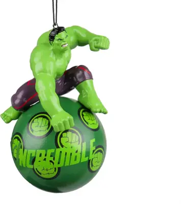 Kurt S. Adler kunststof kerstbal Disney Marvel Hulk 12cm groen - afbeelding 1