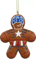 Kurt S. Adler kunststof kerstbal Disney Marvel peperkoek Captain America 7cm bruin - afbeelding 1