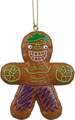 Kurt S. Adler kunststof kerstbal Disney Marvel peperkoek Hulk 8cm bruin - afbeelding 1