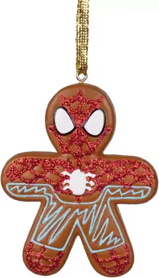 Kurt S. Adler kunststof kerstbal Disney Marvel peperkoek Spiderman 7cm bruin - afbeelding 1