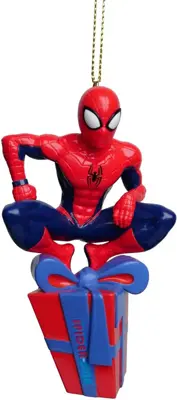 Kurt S. Adler kunststof kerstbal Disney Marvel Spiderman cadeau 12cm blauw, rood - afbeelding 1