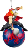 Kurt S. Adler kunststof kerstbal Disney Marvel Thor 12cm blauw, rood - afbeelding 1