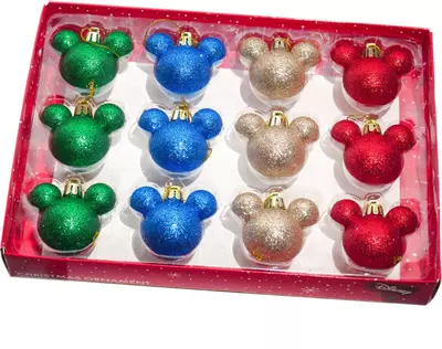 Kurt S. Adler kunststof kerstbal disney mickey mouse 5cm multi 12 stuks - afbeelding 1