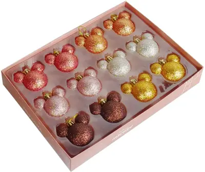 Kurt S. Adler kunststof kerstbal disney mickey mouse 5cm multi 12 stuks - afbeelding 1