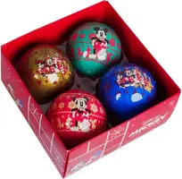 Kurt S. Adler kunststof kerstbal disney mickey mouse 7.5cm multi 4 stuks - afbeelding 1