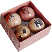 Kurt S. Adler kunststof kerstbal disney mickey mouse 7.5cm roze 4 stuks - afbeelding 1