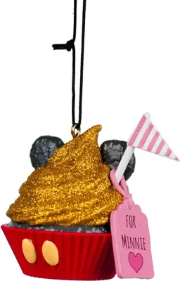 Kurt S. Adler kunststof kerstbal Disney Mickey Mouse cupcake 5cm multi - afbeelding 1