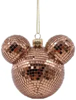 Kurt S. Adler kunststof kerstbal Disney Mickey Mouse discobal 8.5cm koper - afbeelding 1