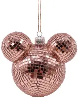 Kurt S. Adler kunststof kerstbal Disney Mickey Mouse discobal 8.5cm roze - afbeelding 1