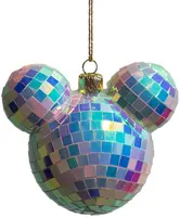 Kurt S. Adler kunststof kerstbal Disney Mickey Mouse discobal 8.5cm iriserend - afbeelding 1