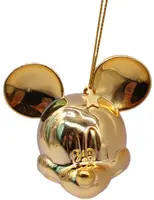 Kurt S. Adler kunststof kerstbal Disney Mickey Mouse hoofd 5cm goud - afbeelding 1