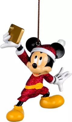 Kurt S. Adler kunststof kerstbal disney mickey mouse selfie 10cm multi  - afbeelding 1
