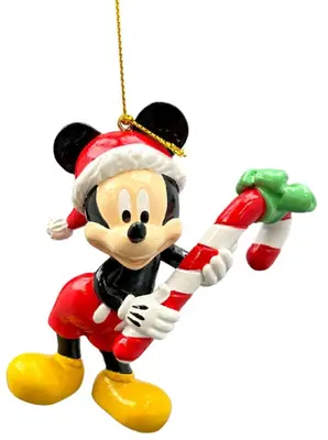 Kurt S. Adler kunststof kerstbal Disney Mickey Mouse zuurstok 9cm multi - afbeelding 1