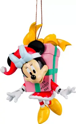 Kurt S. Adler kunststof kerstbal Disney Minnie Mouse cadeau 9cm multi - afbeelding 1