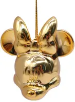 Kurt S. Adler kunststof kerstbal Disney Minnie Mouse hoofd 6cm goud - afbeelding 1