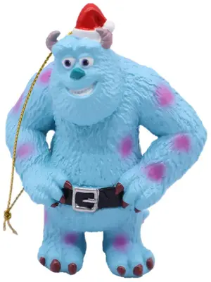 Kurt S. Adler kunststof kerstbal Disney Pixar Sulley 10cm blauw - afbeelding 1