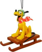 Kurt S. Adler kunststof kerstbal Disney Pluto slee 10cm multi - afbeelding 1
