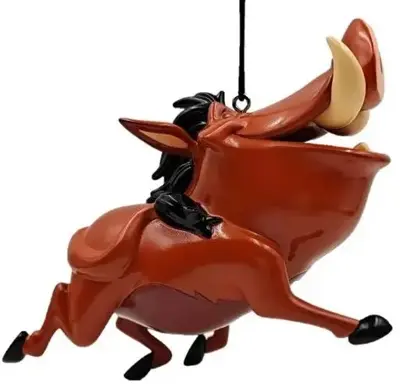 Kurt S. Adler kunststof kerstbal Disney Pumbaa 7cm bruin - afbeelding 1