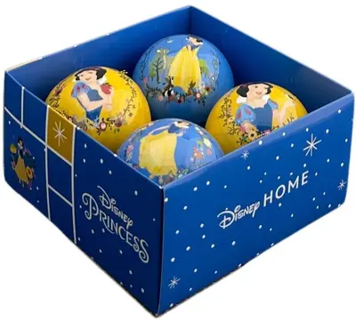 Kurt S. Adler kunststof kerstbal disney sneeuwwitje 7.5cm multi 4 stuks - afbeelding 1