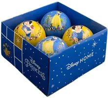 Kurt S. Adler kunststof kerstbal disney sneeuwwitje 7.5cm multi 4 stuks - afbeelding 1
