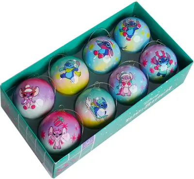 Kurt S. Adler kunststof kerstbal disney stitch 6cm multi 8 stuks - afbeelding 1