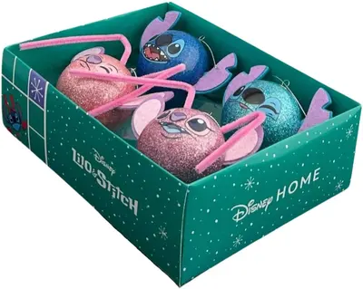 Kurt S. Adler kunststof kerstbal disney stitch 7.5cm multi 4 stuks - afbeelding 1
