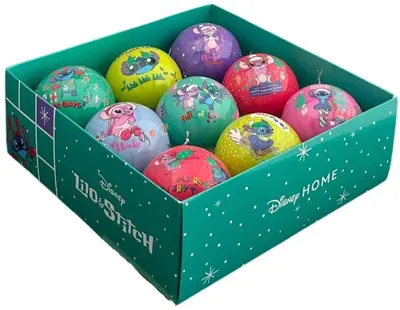 Kurt S. Adler kunststof kerstbal disney stitch 7.5cm multi 9 stuks - afbeelding 1