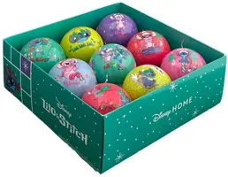 Kurt S. Adler kunststof kerstbal disney stitch 7.5cm multi 9 stuks - afbeelding 1