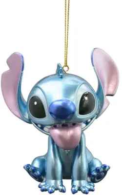 Kurt S. Adler kunststof kerstbal Disney Stitch 9cm blauw - afbeelding 1