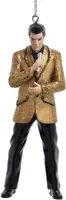 Kurt S. Adler kunststof kerstbal Elvis Presley 11cm goud - afbeelding 1