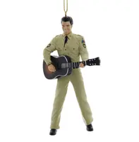 Kurt S. Adler kunststof kerstbal Elvis Presley met gitaar 13.5cm beige - afbeelding 1