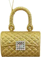 Kurt S. Adler kunststof kerstbal handtas 11cm goud - afbeelding 1