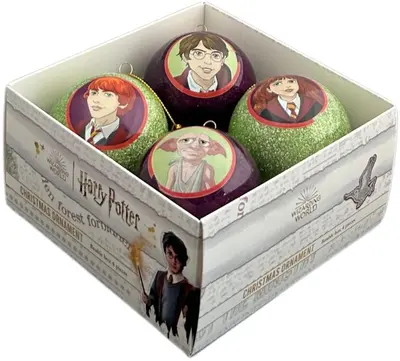 Kurt S. Adler kunststof kerstbal harry potter 0cm multi 4 stuks - afbeelding 1