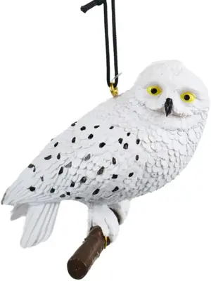 Kurt S. Adler kunststof kerstbal Harry Potter Hedwig 9cm wit - afbeelding 1